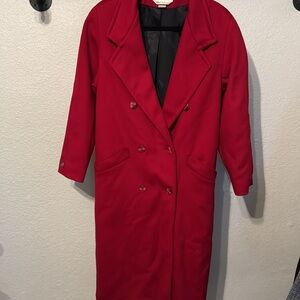 Vintage Cassidy Deep Red Wool Coat
